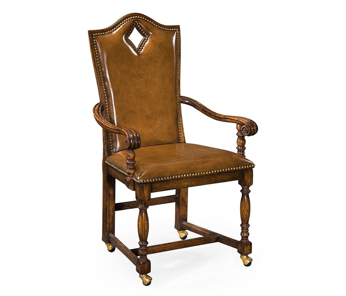 Country Farmhouse Collection - High Back Playing Card "Diamond" Arm Chair Dining Chairs| Jonathan Charles