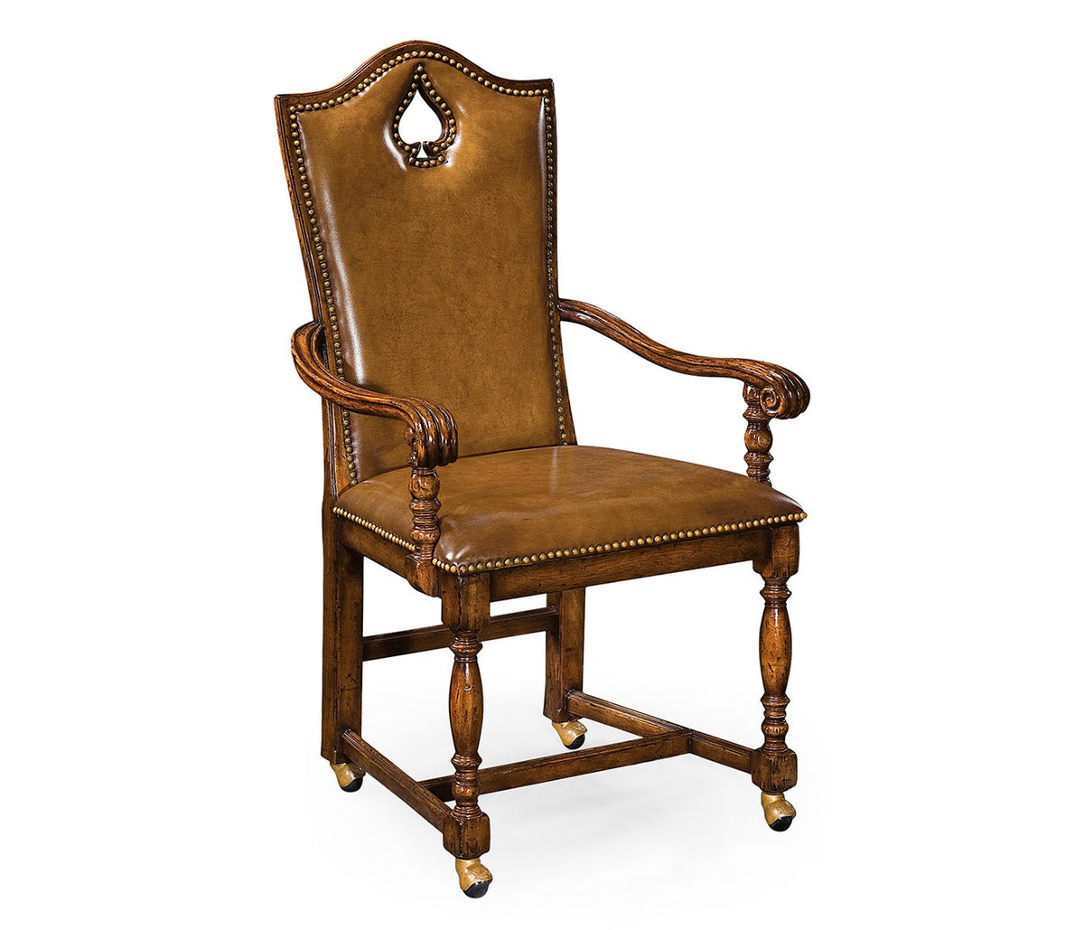 Country Farmhouse Collection - High Back Playing Card "Spade" Arm Chair Dining Chairs| Jonathan Charles