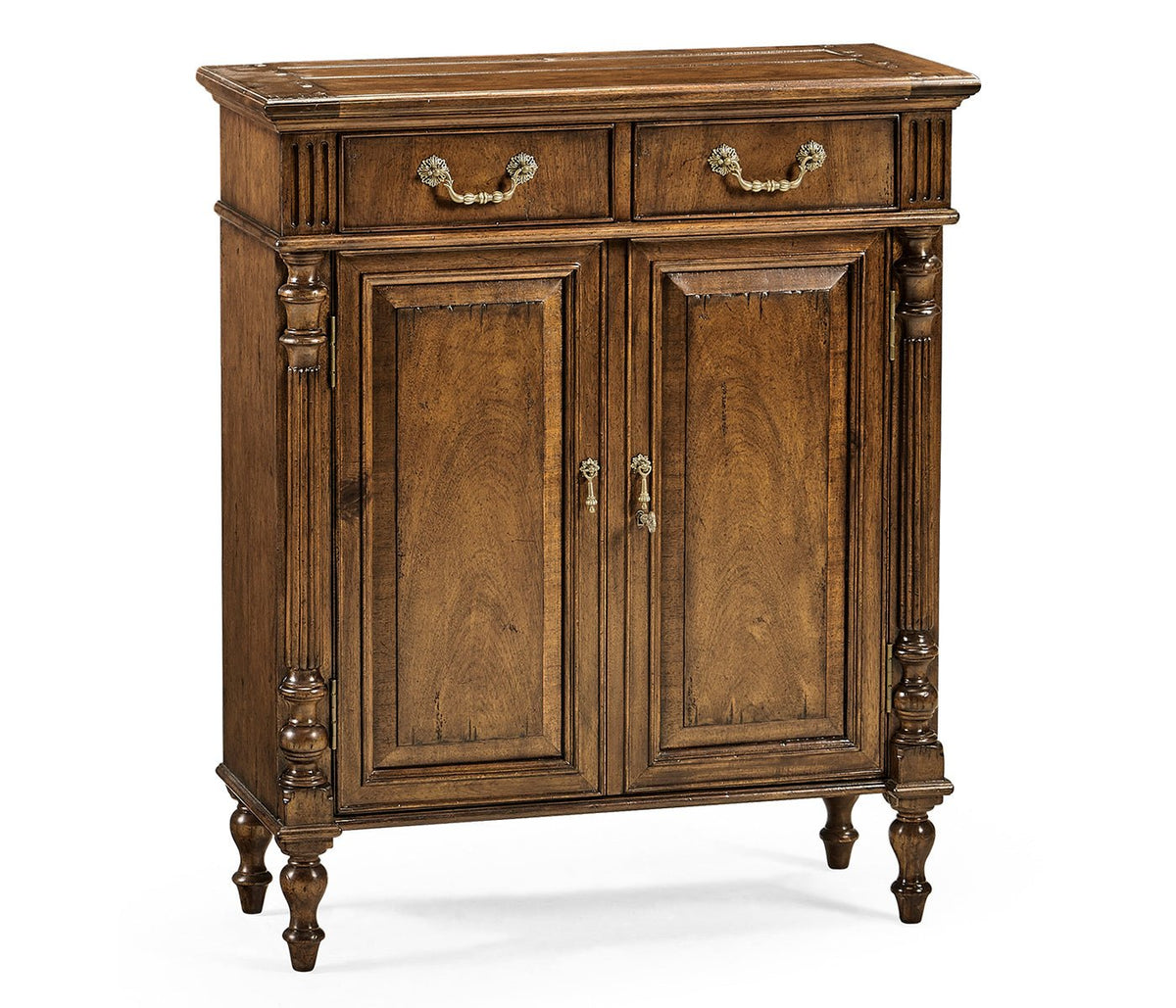 Country Farmhouse Collection - Narrow Walnut Cabinet with Cupboard Cabinets & Chests| Jonathan Charles