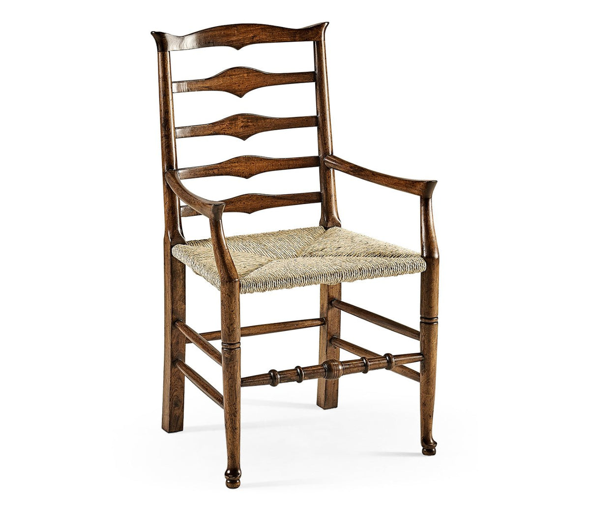Country Farmhouse Collection - Traditional Triangular Ladderback Arm Chair Dining Chairs| Jonathan Charles
