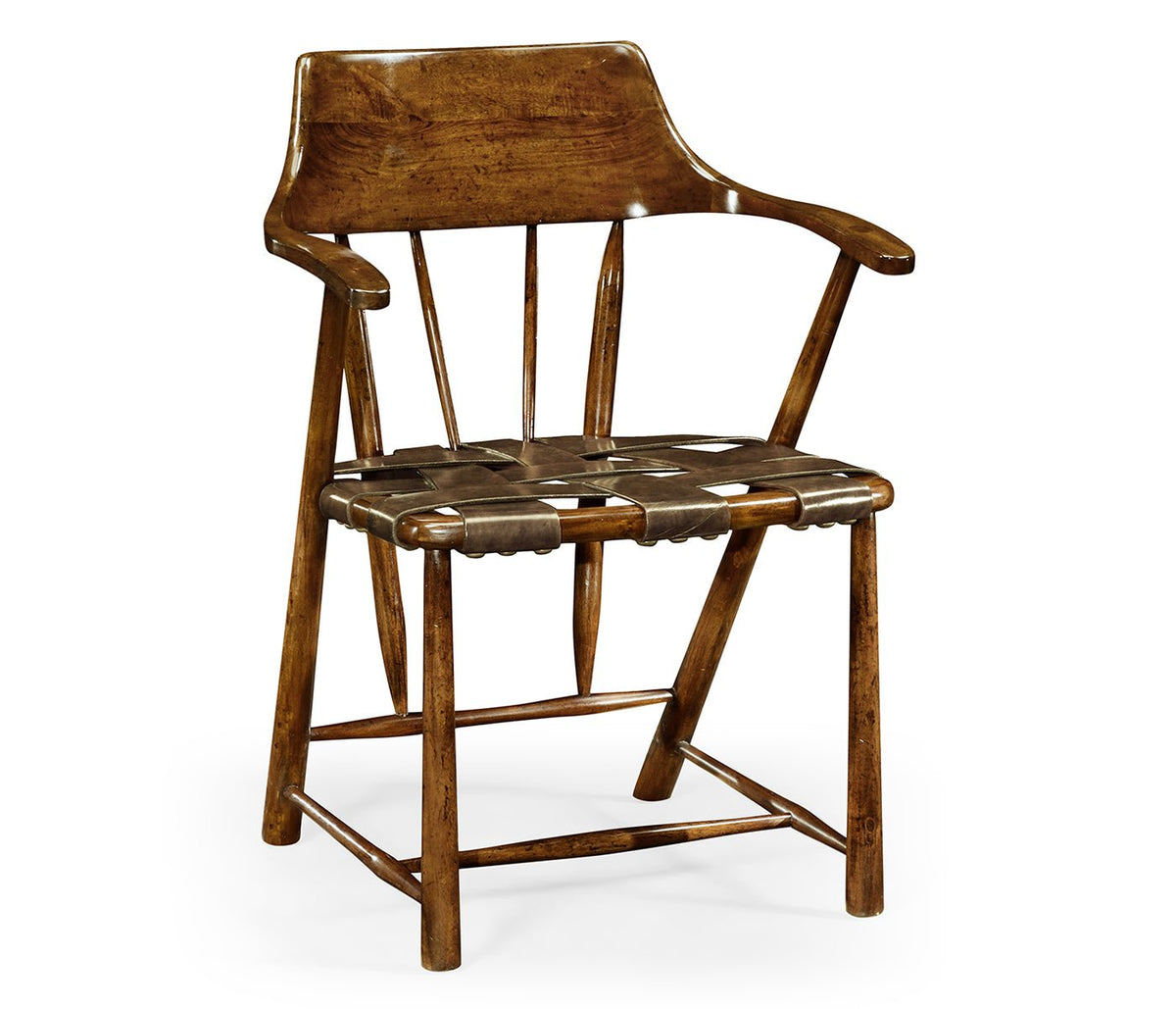 Country Farmhouse Collection - Traditional Walnut Captains Chair Ground Decors| Jonathan Charles