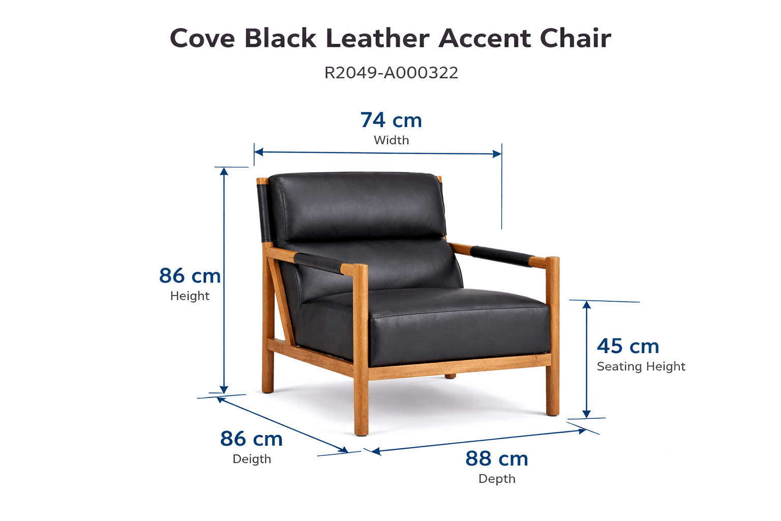 Cove Black Leather Accent Chair Chairs| Roots Furniture