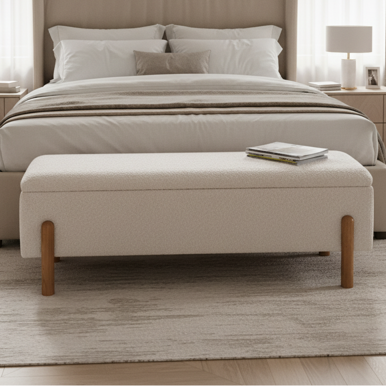 Cozy Haven Cream Bench x W140 Benches| Roots Furniture