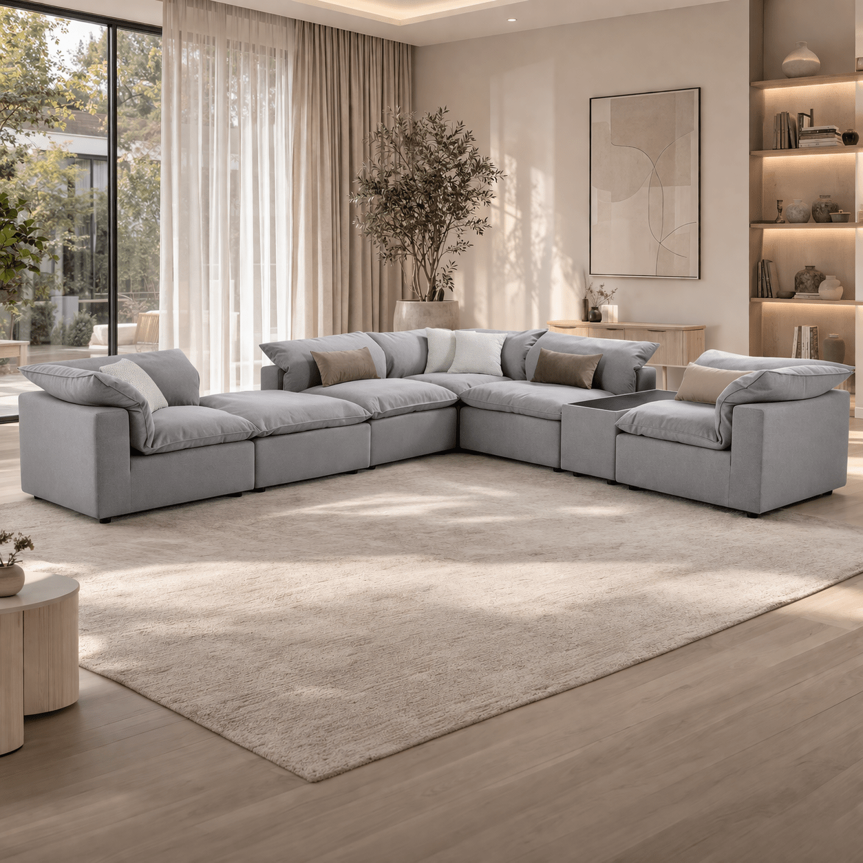 Cozy Wooden Table Sectionals| Roots Furniture
