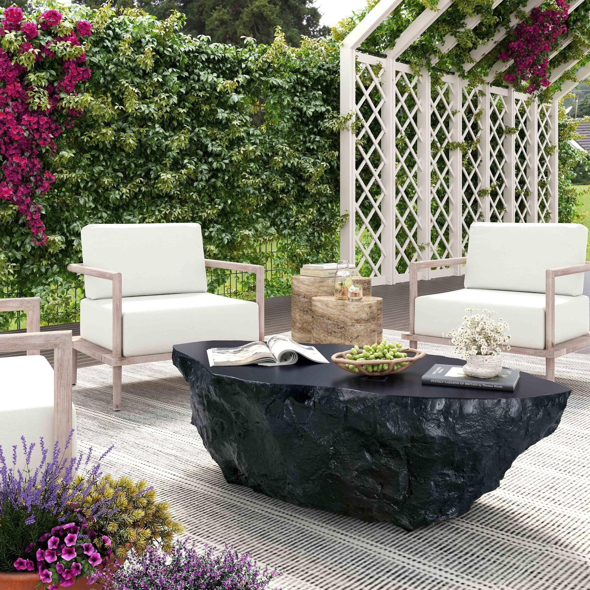 Crag Black Concrete Coffee Table Coffee Tables| TOV