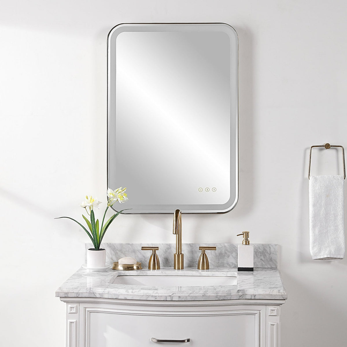 Crofton Lighted Vanity Mirror, Black Mirrors| Uttermost