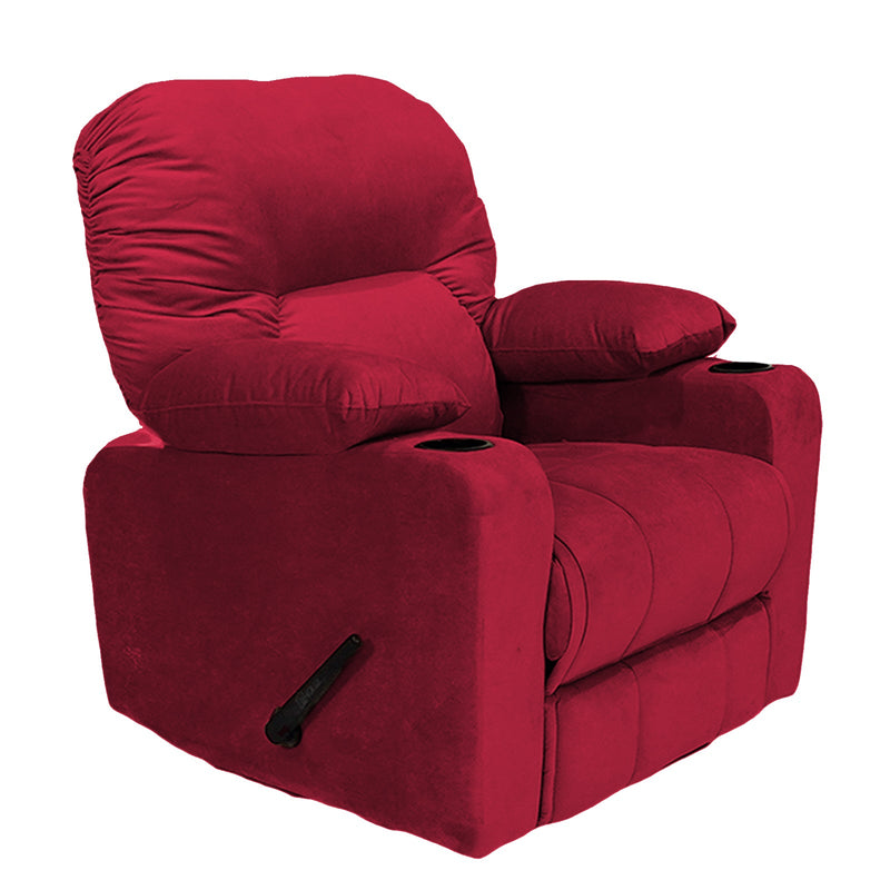 Crown Seat | Velvet Classic Cinematic Recliner Chair With Cups Holder - Al Rugaib Furniture