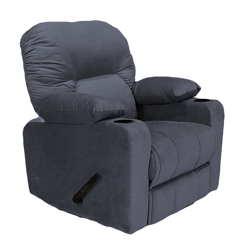 Crown Seat | Velvet Classic Cinematic Recliner Chair With Cups Holder - Al Rugaib Furniture