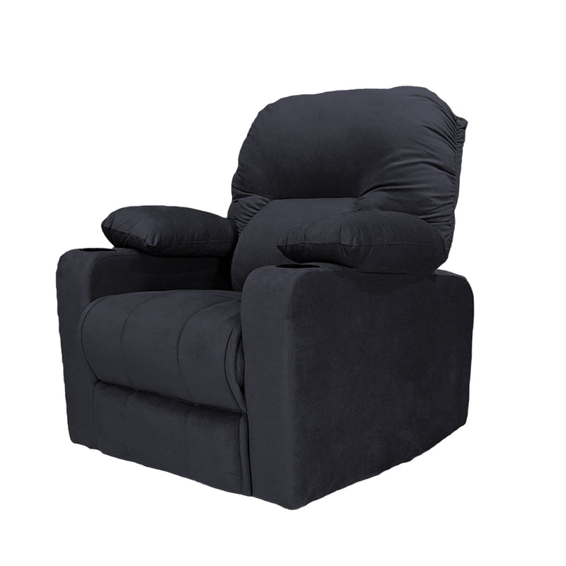 Crown Seat | Velvet Classic Cinematic Recliner Chair With Cups Holder - Al Rugaib Furniture