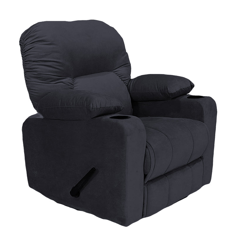 Crown Seat | Velvet Classic Cinematic Recliner Chair With Cups Holder - Al Rugaib Furniture