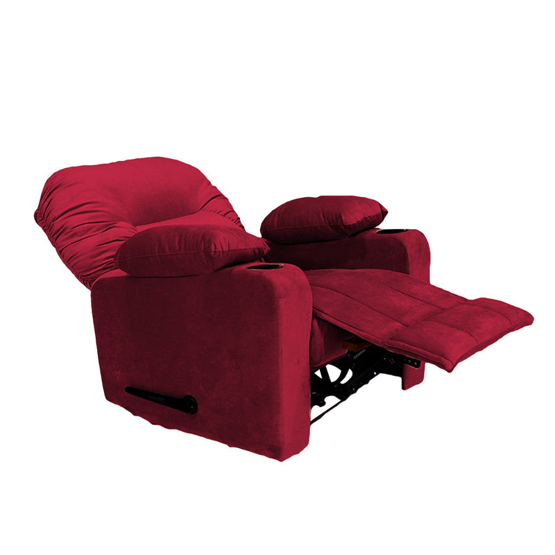 Crown Seat | Velvet Classic Cinematic Recliner Chair With Cups Holder - Al Rugaib Furniture