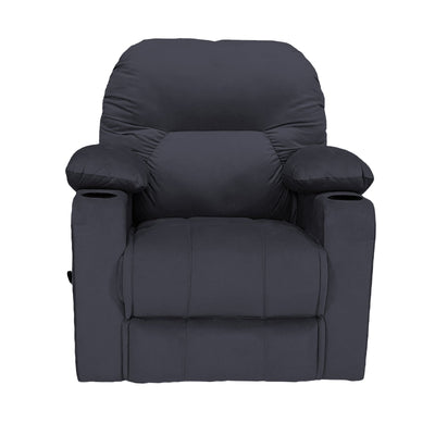 Crown Seat | Velvet Rocking Cinematic Recliner Chair With Cups Holder - Al Rugaib Furniture