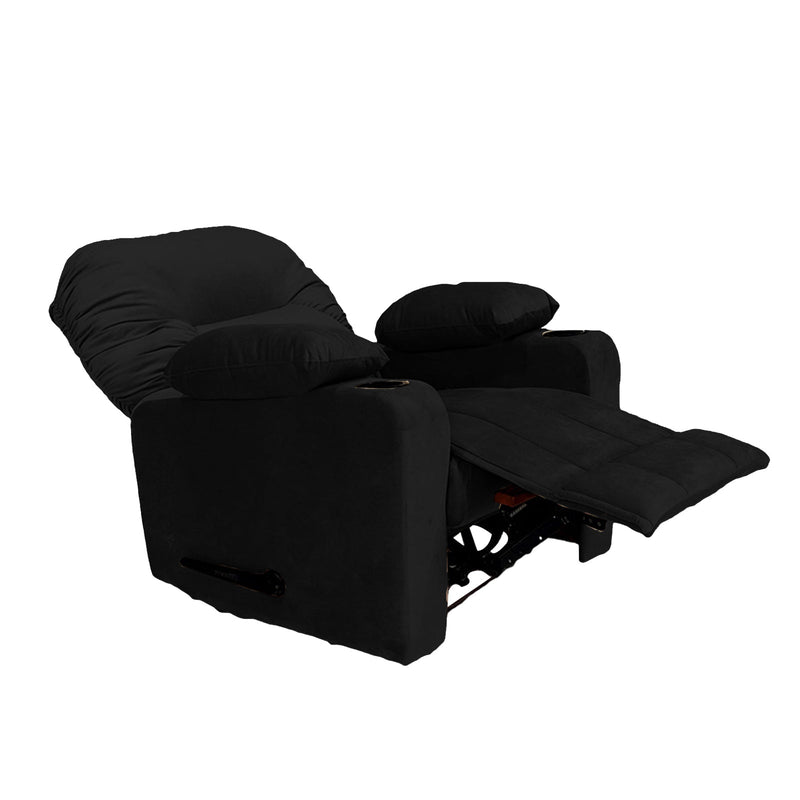 Crown Seat | Velvet Rocking Cinematic Recliner Chair With Cups Holder - Al Rugaib Furniture