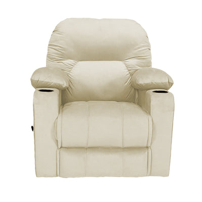 Crown Seat | Velvet Rocking Cinematic Recliner Chair With Cups Holder - Al Rugaib Furniture