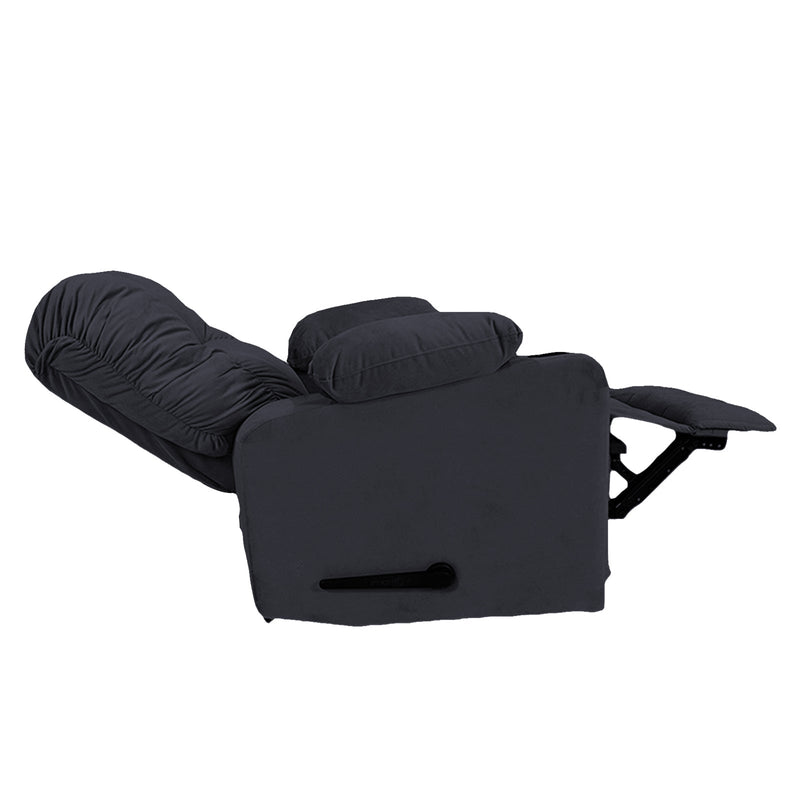 Crown Seat | Velvet Rocking Cinematic Recliner Chair With Cups Holder - Al Rugaib Furniture
