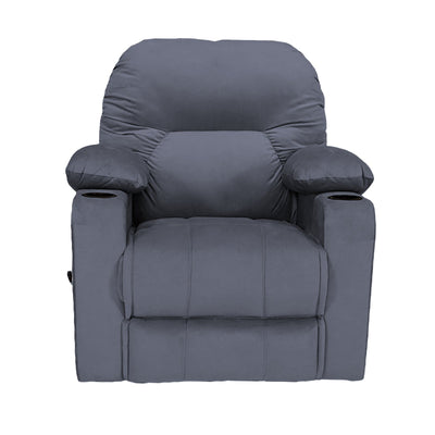 Crown Seat | Velvet Rocking Cinematic Recliner Chair With Cups Holder - Al Rugaib Furniture