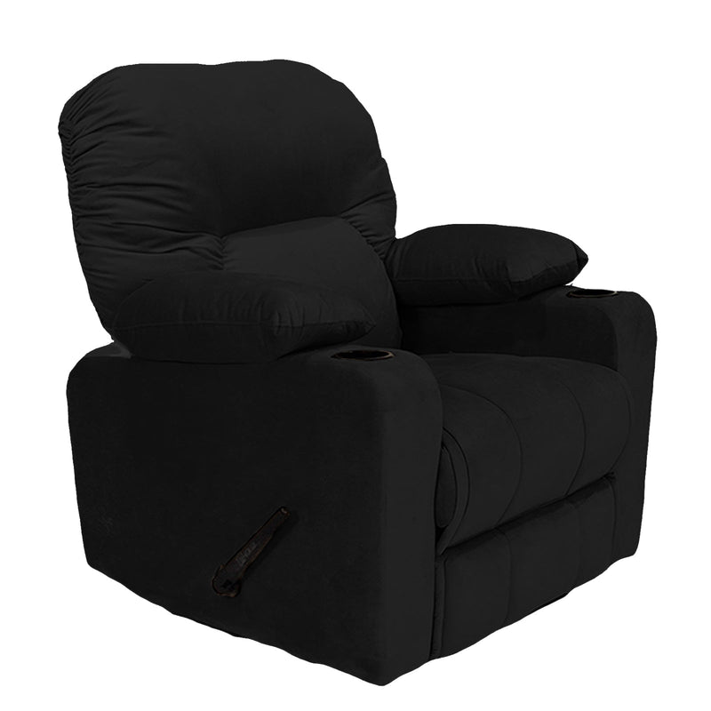 Crown Seat | Velvet Rocking Cinematic Recliner Chair With Cups Holder - Al Rugaib Furniture