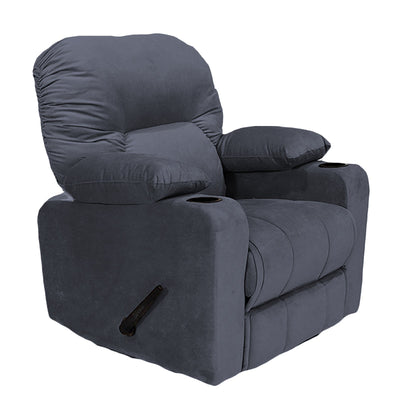 Crown Seat | Velvet Rocking & Rotating Cinematic Recliner Chair With Cups Holder - Al Rugaib Furniture