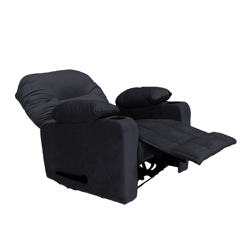 Crown Seat | Velvet Rocking & Rotating Cinematic Recliner Chair With Cups Holder - Al Rugaib Furniture