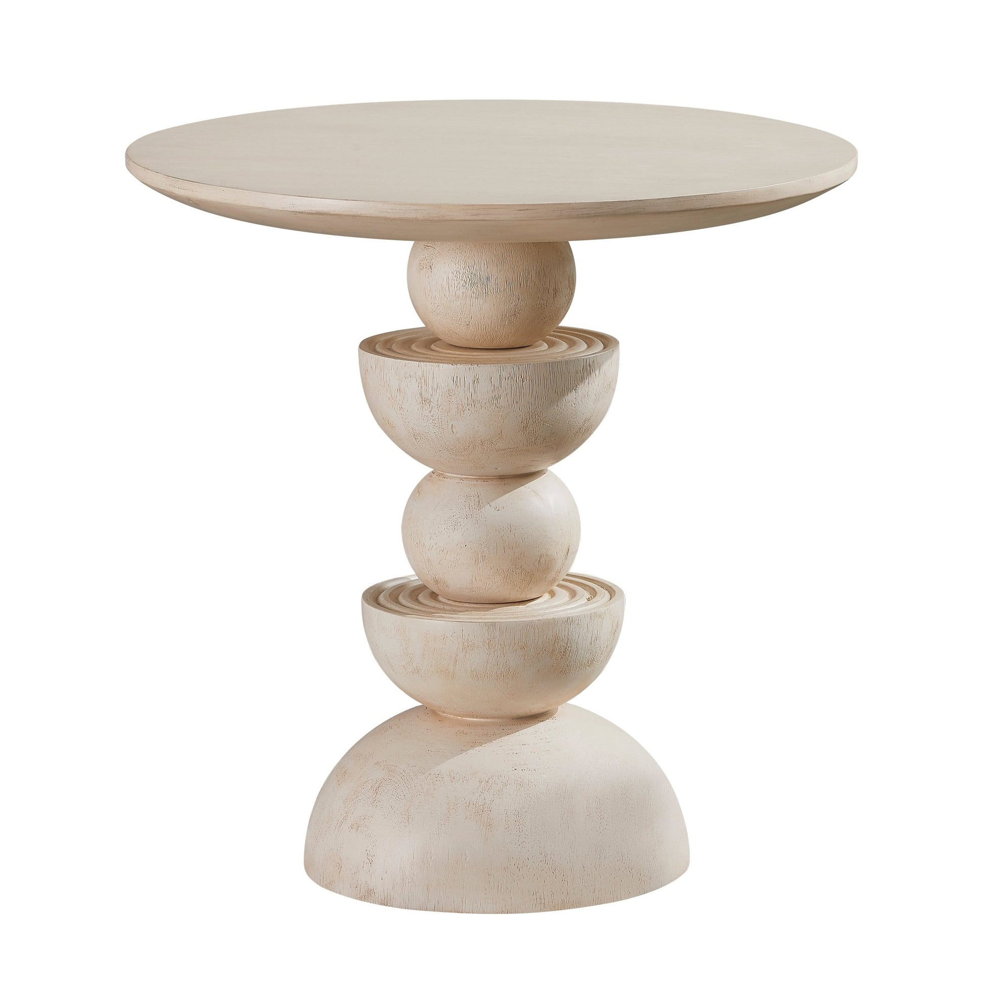 CRV Round offwhite SIDE TABLE Accent & End Tables| Crestview