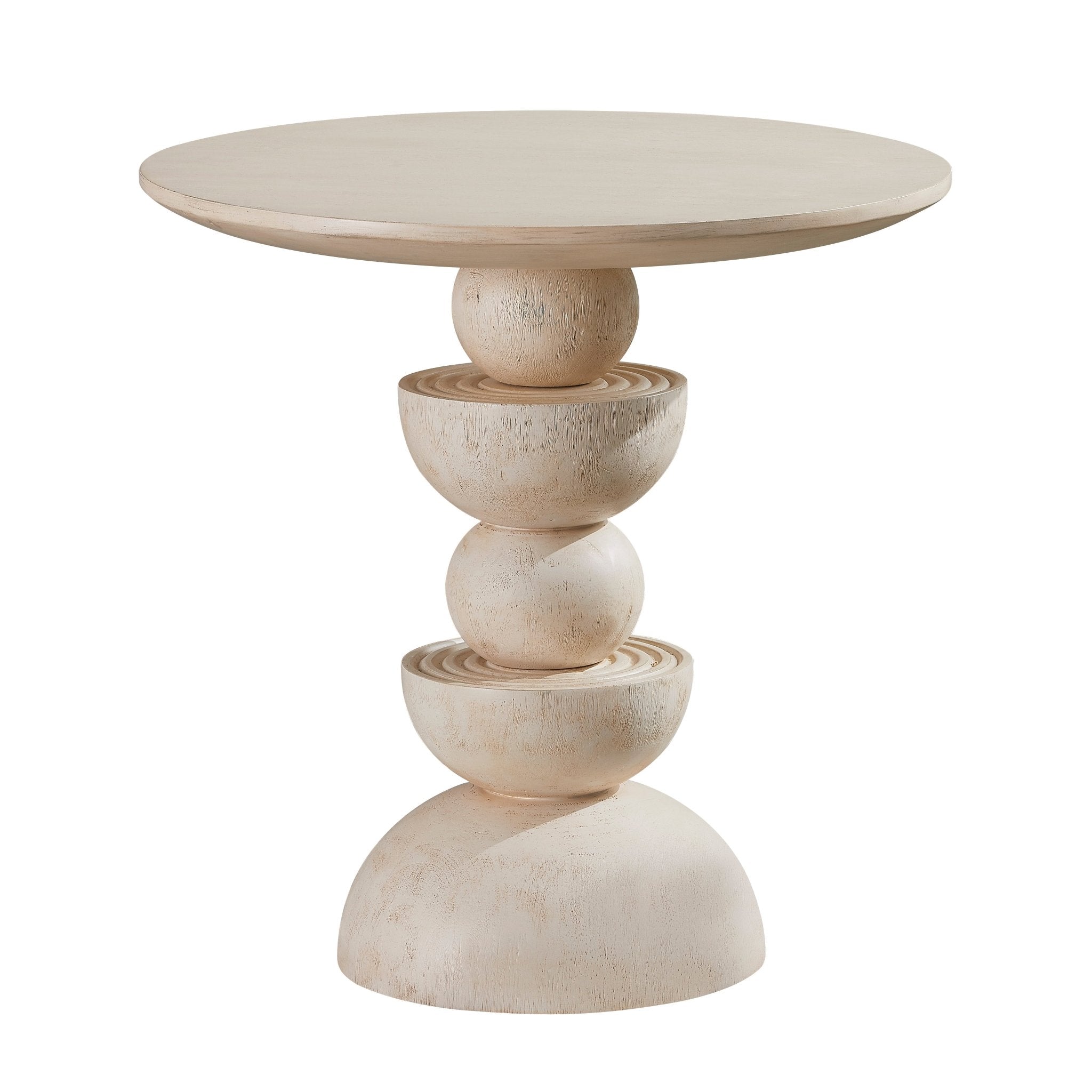 CRV Round offwhite SIDE TABLE Accent & End Tables| Crestview