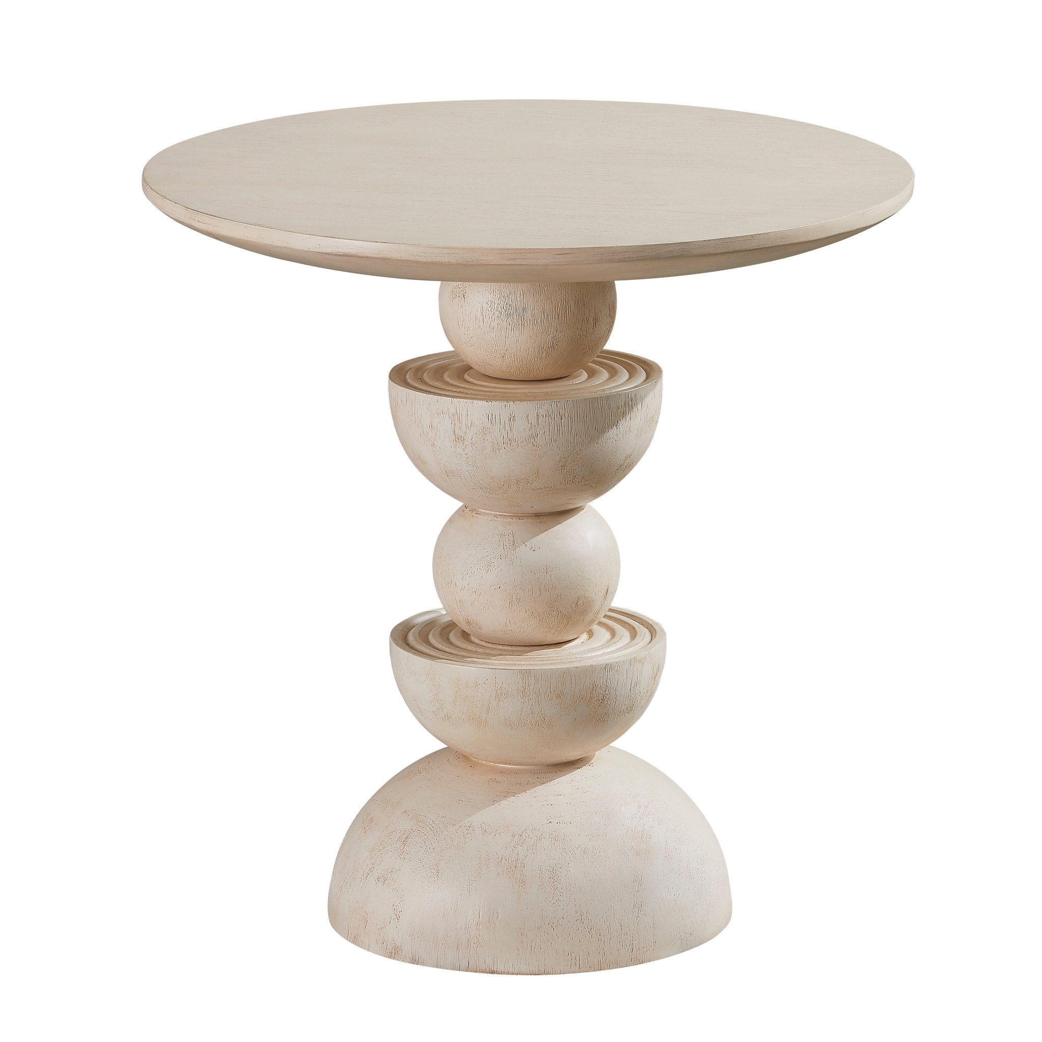 CRV Round offwhite SIDE TABLE Accent & End Tables| Crestview