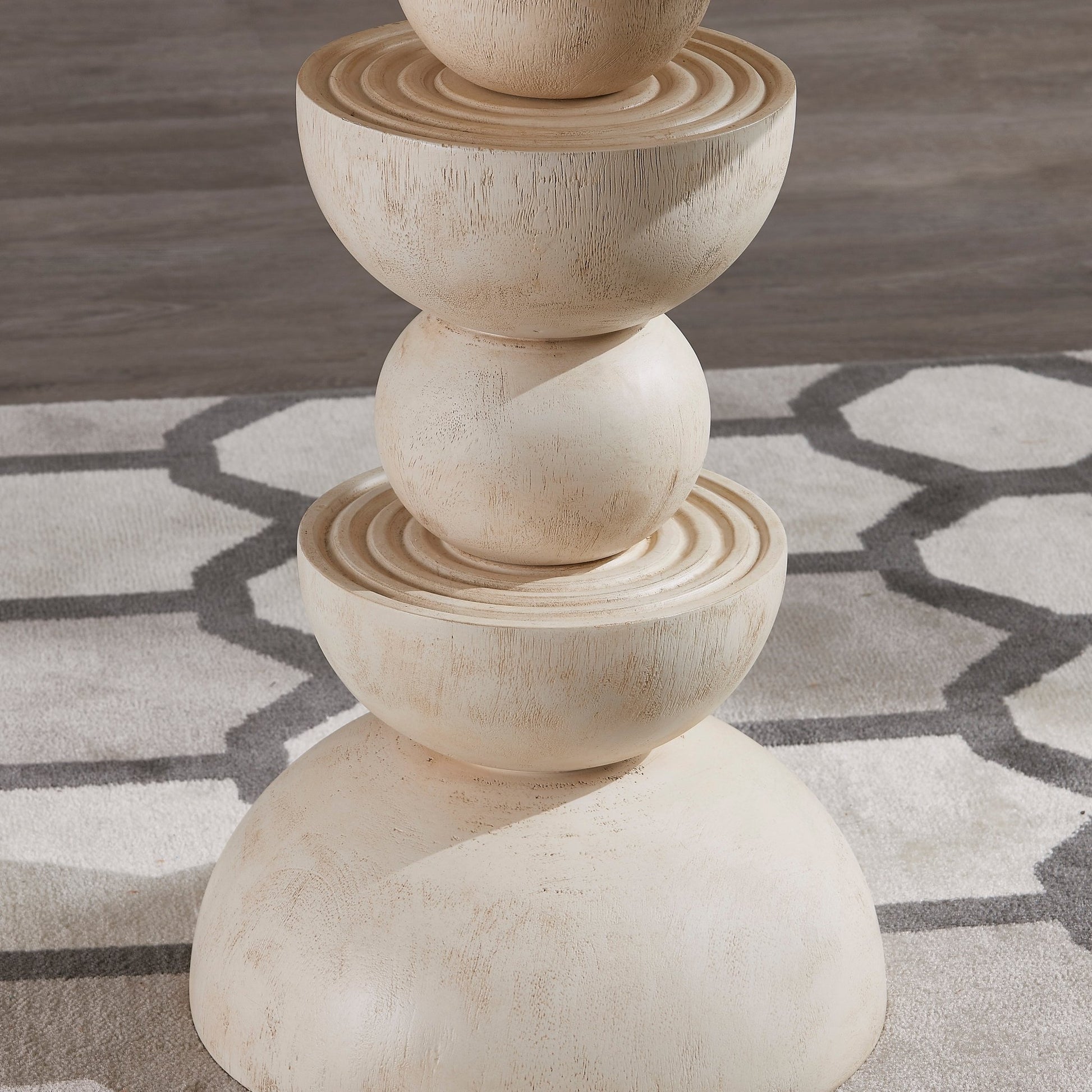CRV Round offwhite SIDE TABLE Accent & End Tables| Crestview