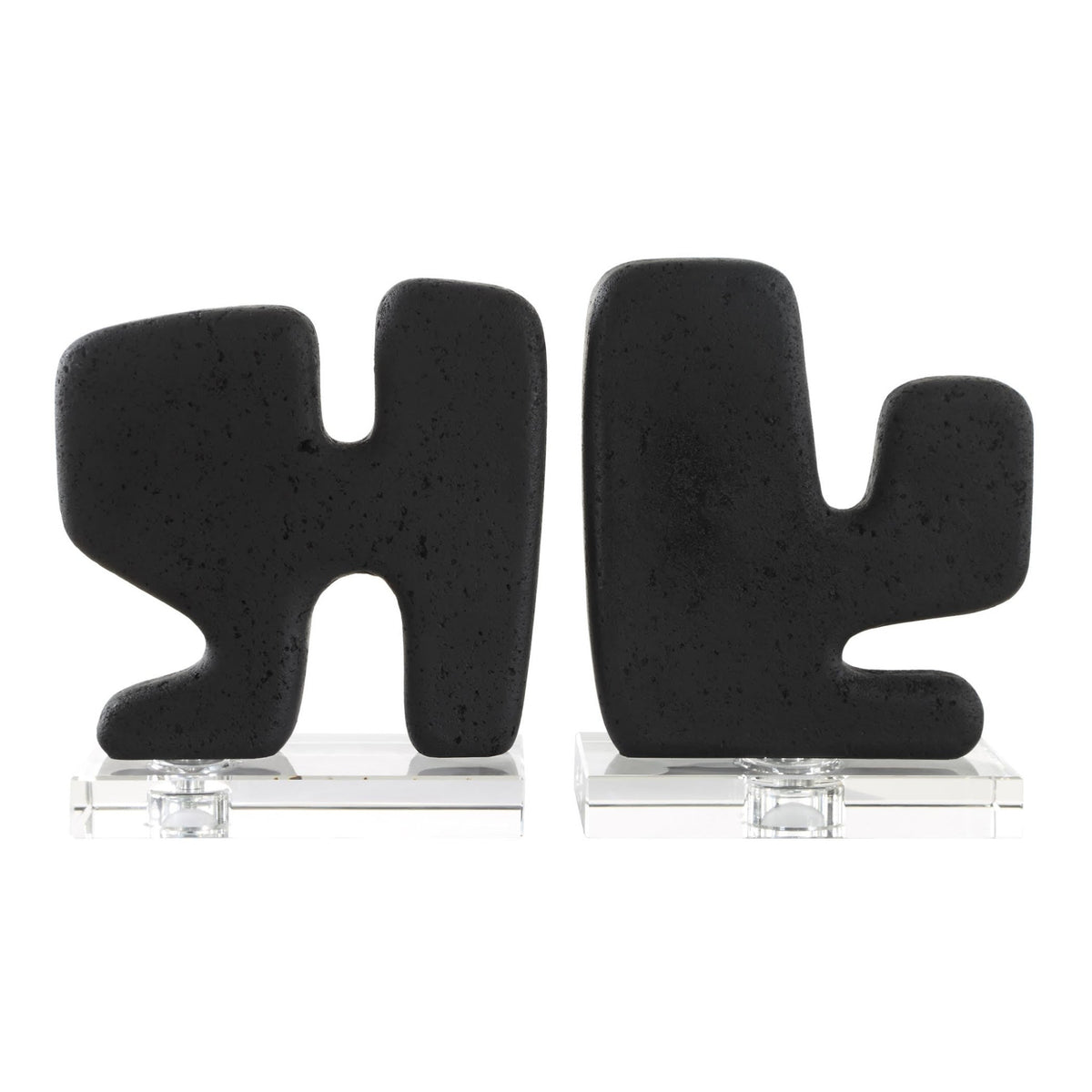 Crystal &Black Rice Stone SCULPTURE SET/2 Table Decors| Uttermost