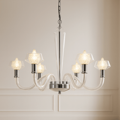 CRYSTAL CHANDELIER CHANDELIER,8 LIGHTS - Al Rugaib Furniture
