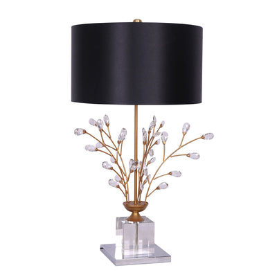 CRYSTAL FLOWER TABLE LAMP, GOLD - Al Rugaib Furniture