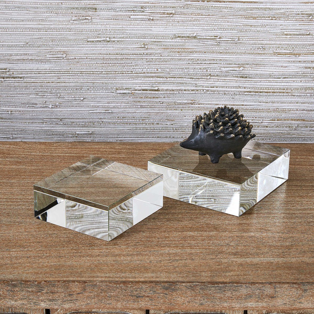Crystal Square Risers, S/2 Table Decors| Uttermost