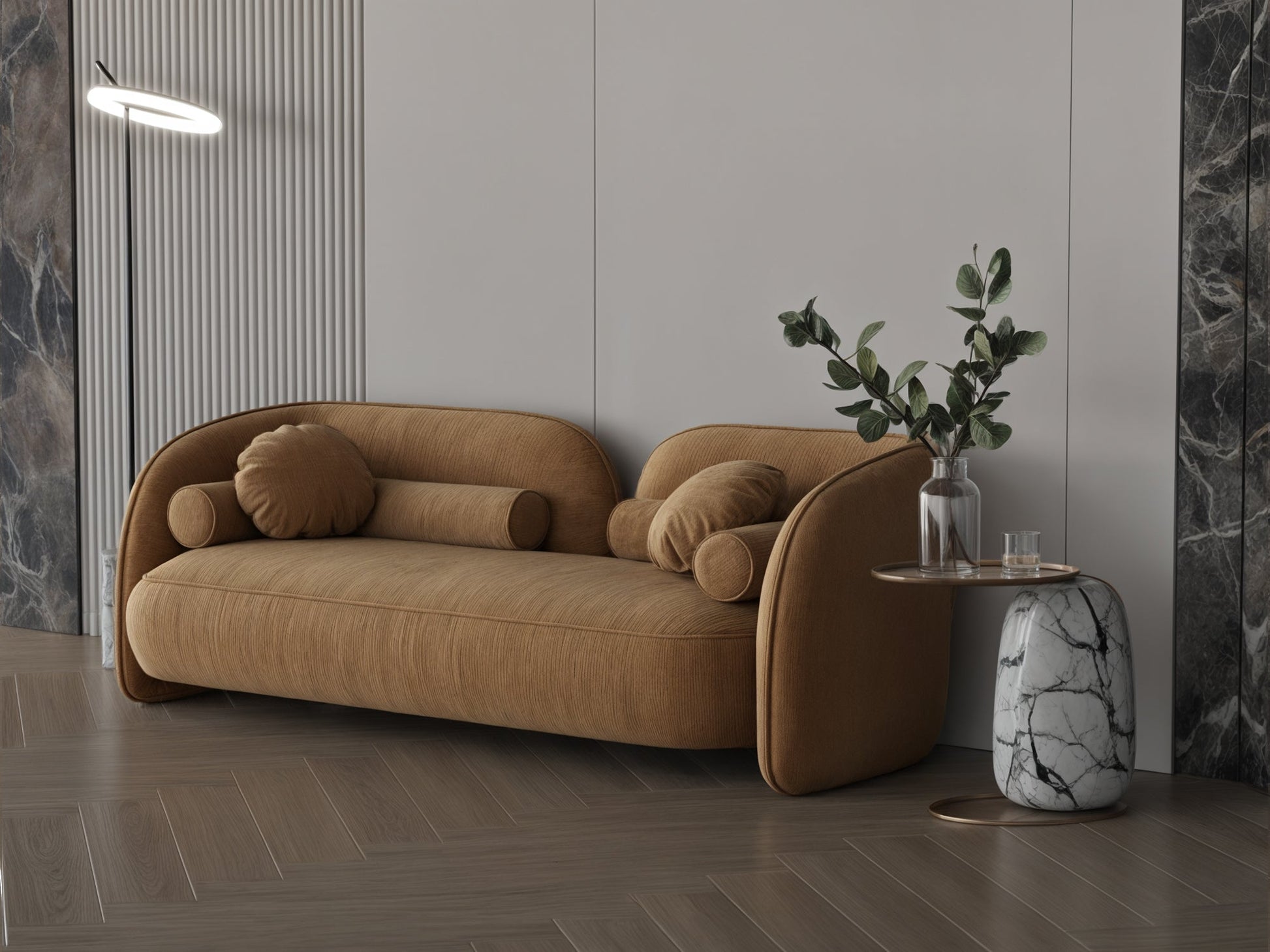 Cumin boucle sofa 225x78x43 cm Sofas & Loveseats| Oak