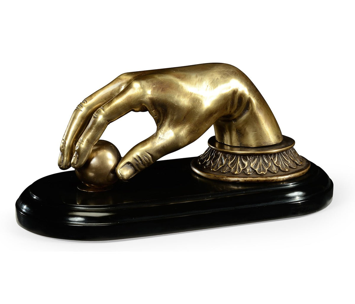 Curated Collection - Antique Brass Hand Paperweight Ground Decors| Jonathan Charles
