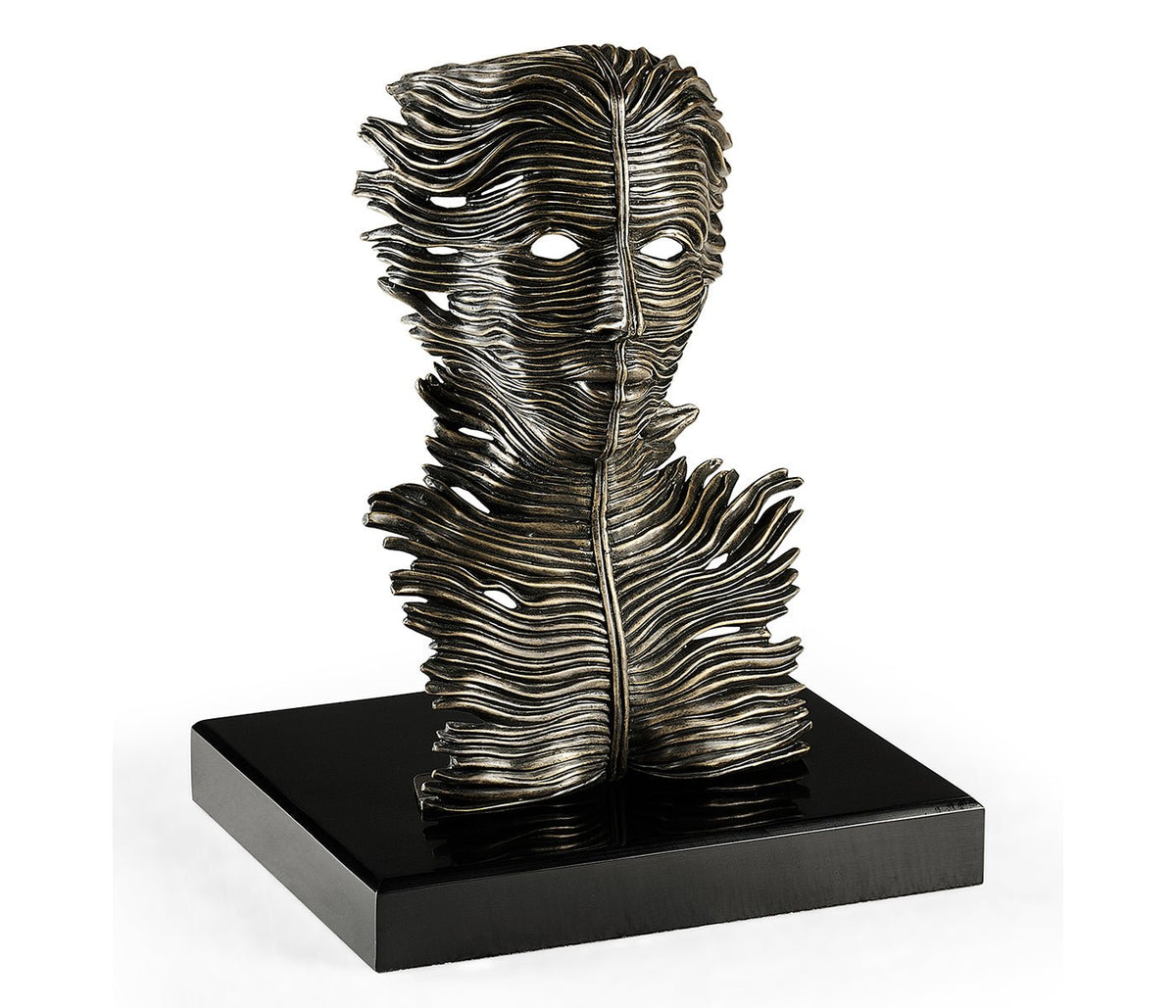 Curated Collection - Antique Dark Bronze Mask Sculpture Ground Decors| Jonathan Charles
