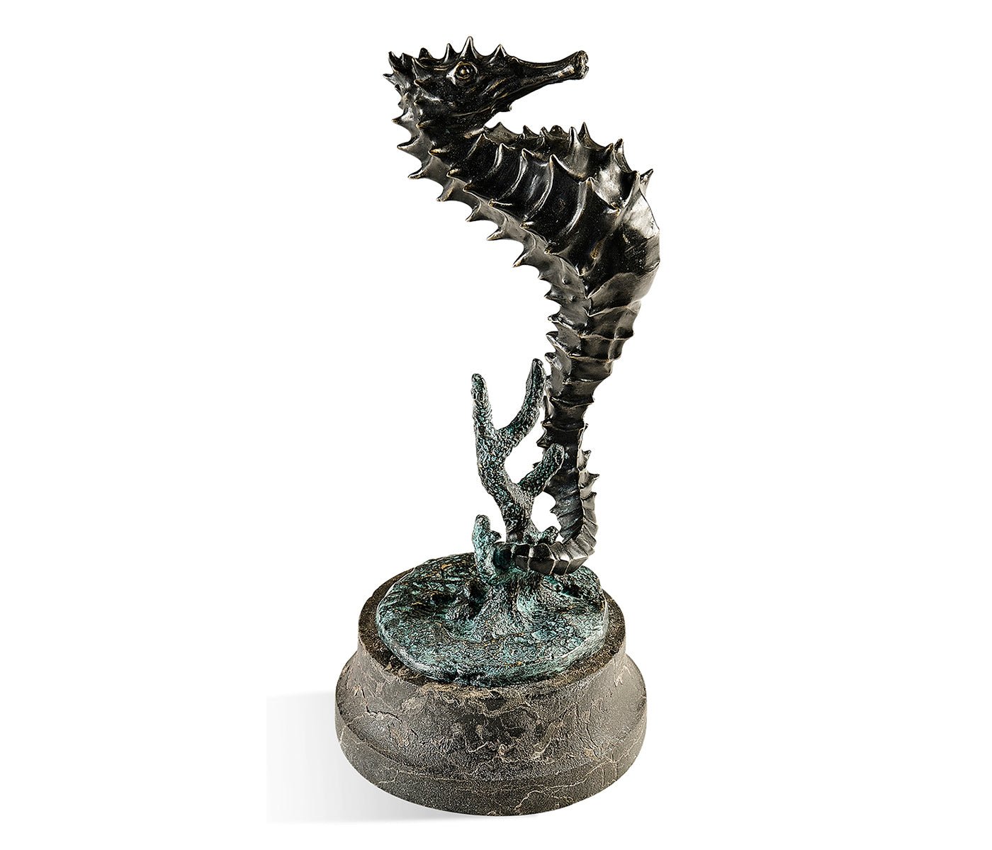 Curated Collection - Antique Dark Bronze Seashorse Ground Decors| Jonathan Charles