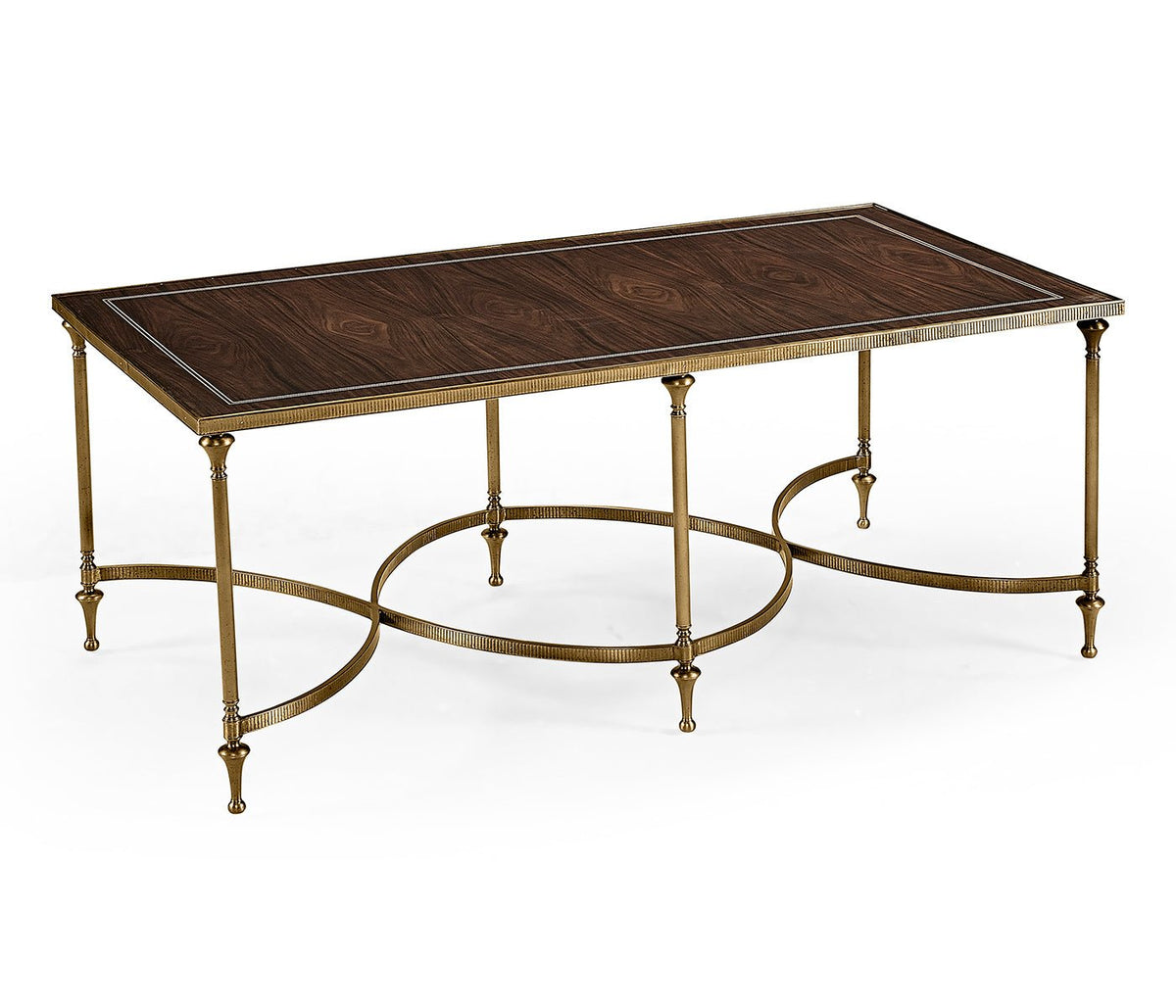 Curated Collection - Rectangular Dark Santos & Brass Coffee Table Coffee Tables| Jonathan Charles
