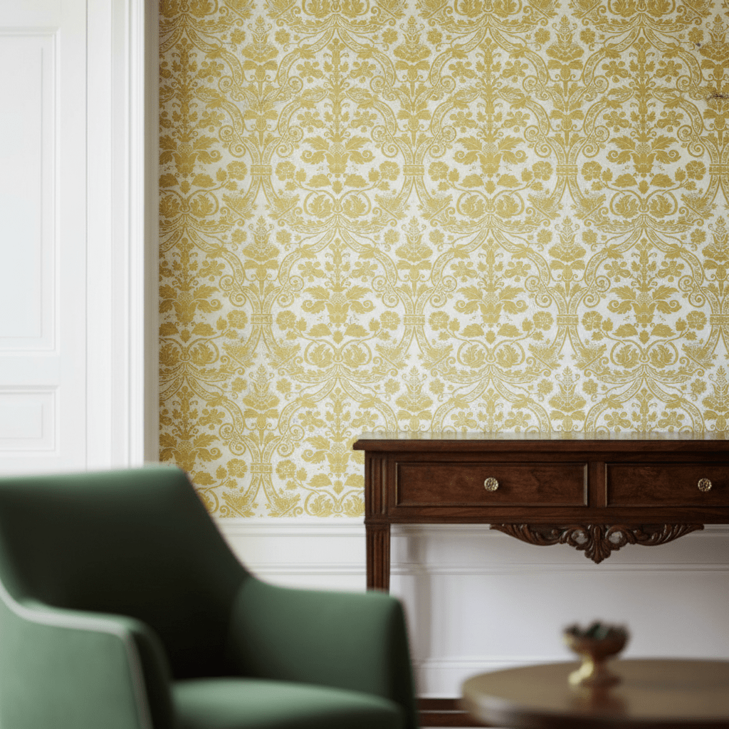 CURTIS DAMASK,Natural Cork Wallpaper Wallpaper| Thibaut Design