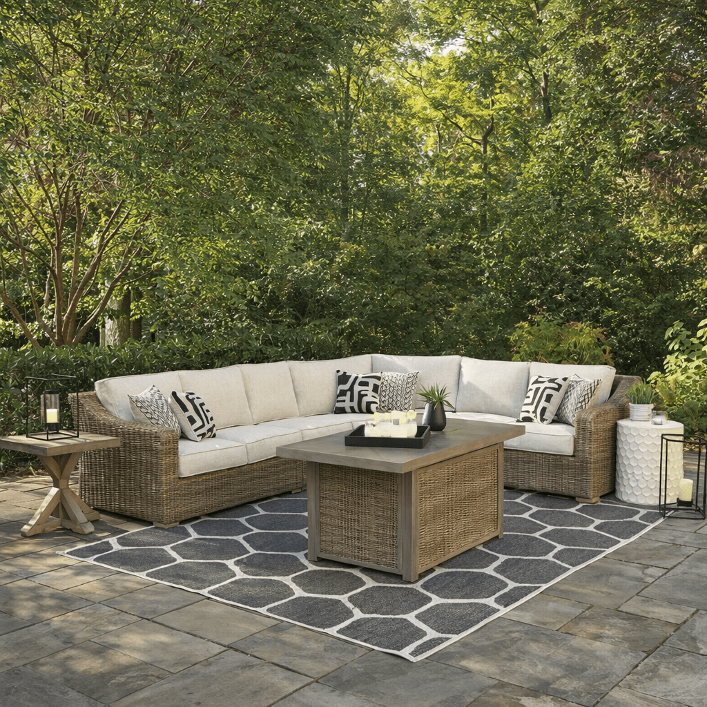 Curved Corner Chair w/Cushion Outdoor Sectionals| Ashley Homestore