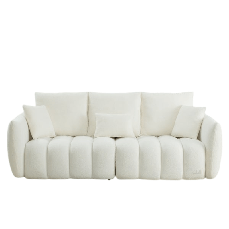 Curved Lines Lounge Sofa – 3 Seats – off - white - Al Rugaib Furniture