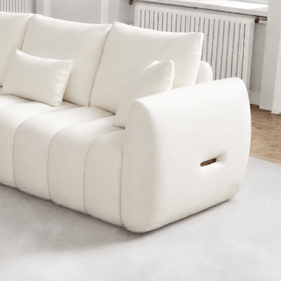 Curved Lines Lounge Sofa – 3 Seats – off - white - Al Rugaib Furniture