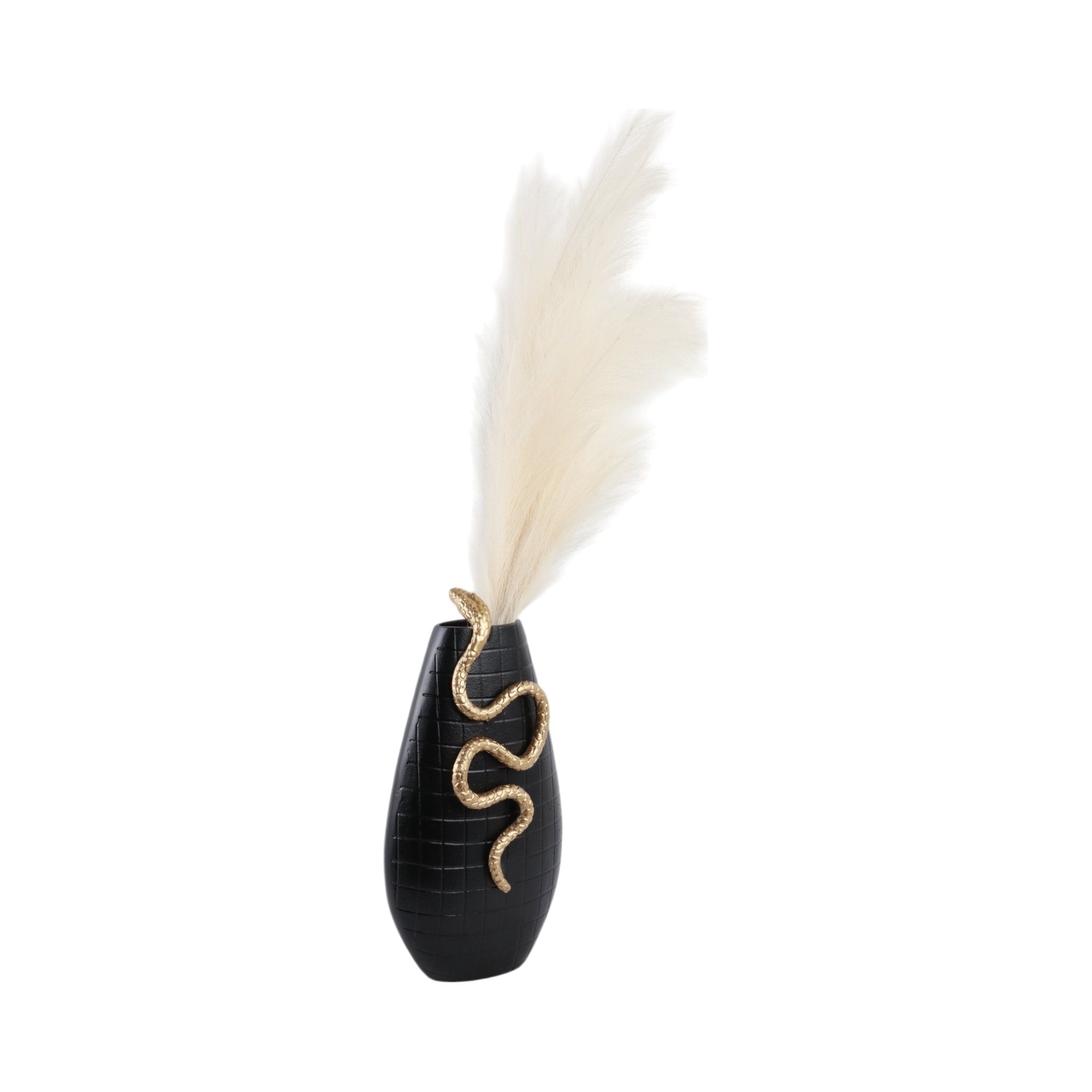 Curved Snake On Vase, Black/gold Vases and Jars| Sagebrook Home