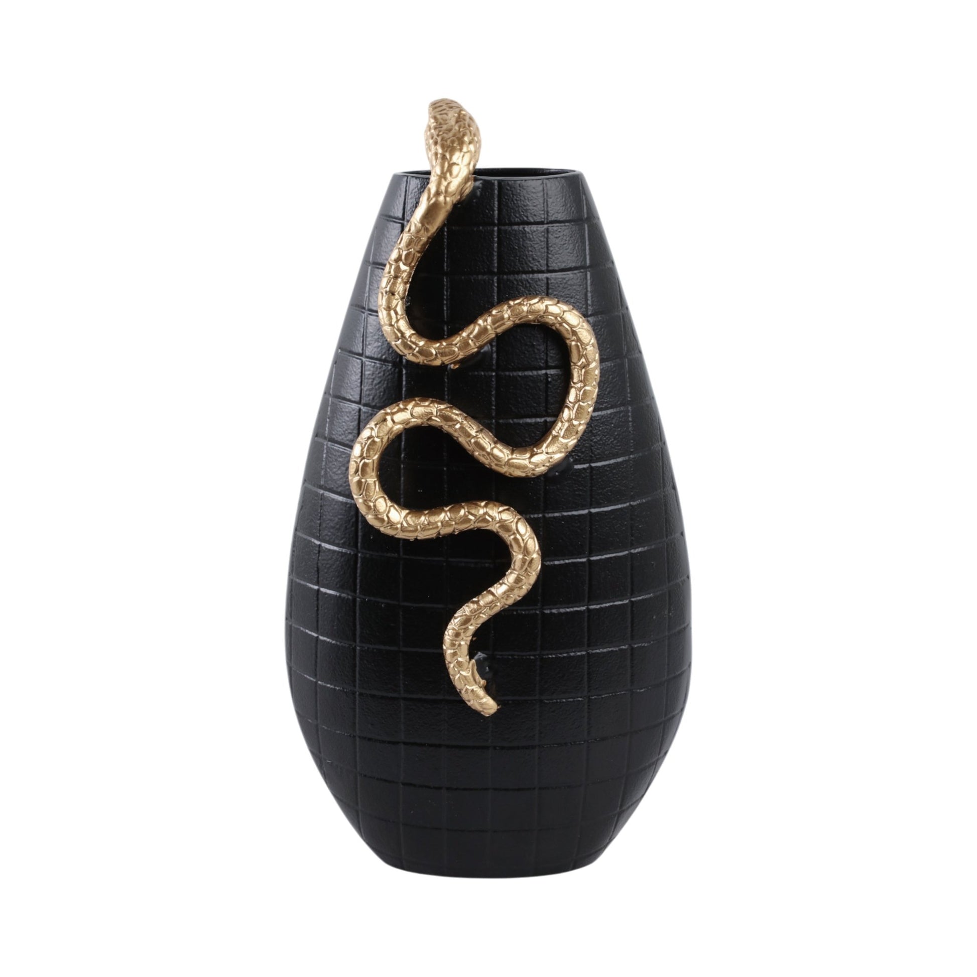 Curved Snake On Vase, Black/gold Vases and Jars| Sagebrook Home