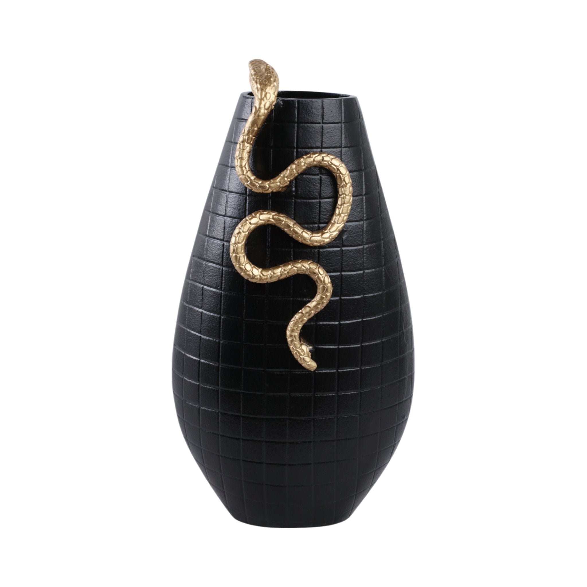 Curved Snake On Vase, Black/gold Vases and Jars| Sagebrook Home