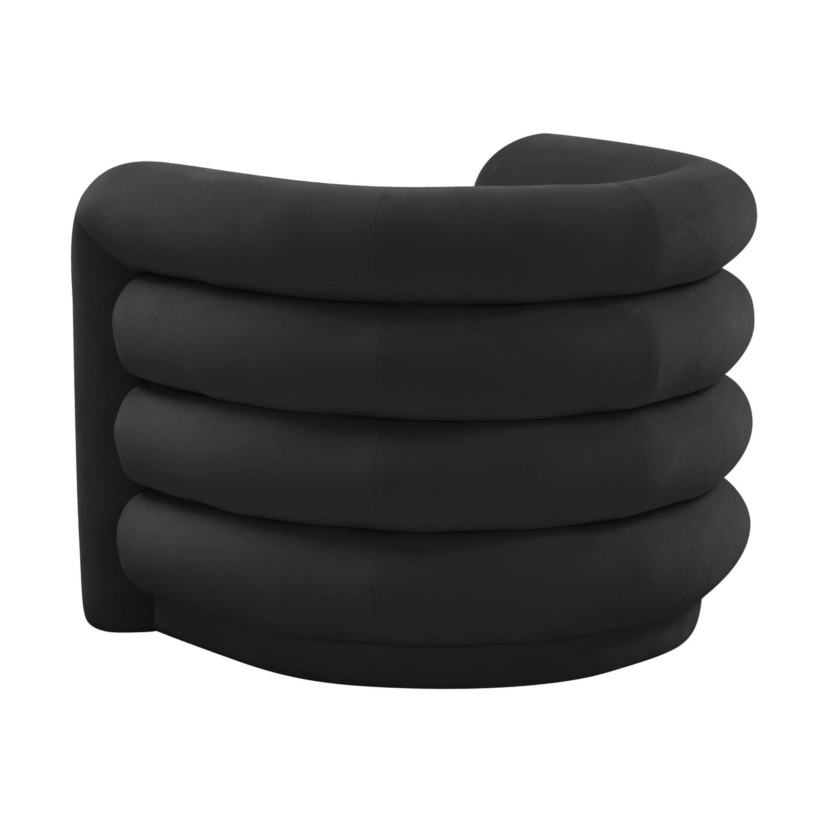 Curves Black Velvet Lounge Chair Chairs| TOV