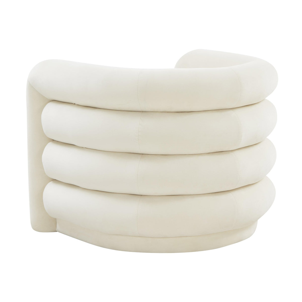 Curves Cream Velvet Lounge Chair Chairs| TOV