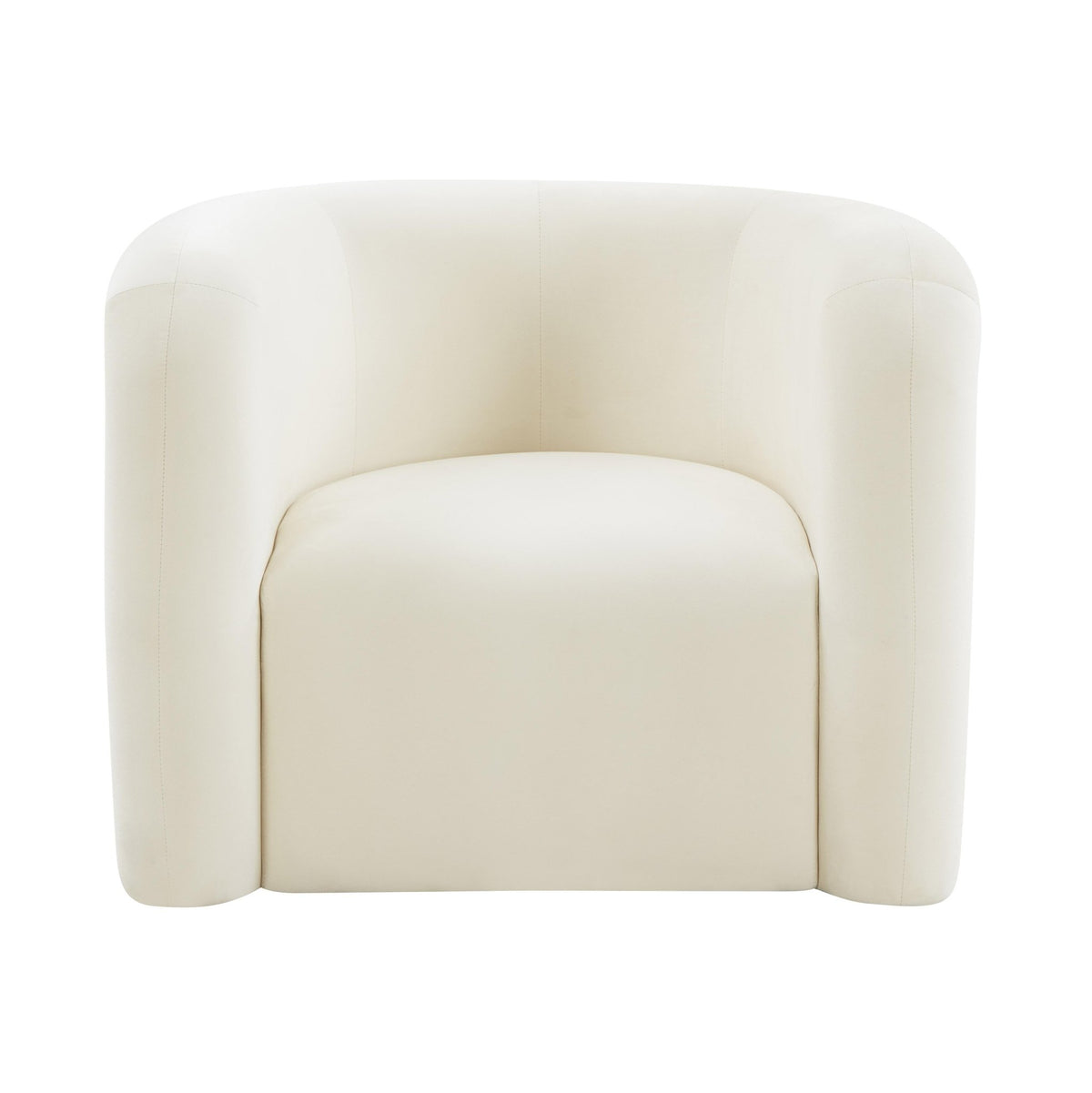 Curves Cream Velvet Lounge Chair Chairs| TOV