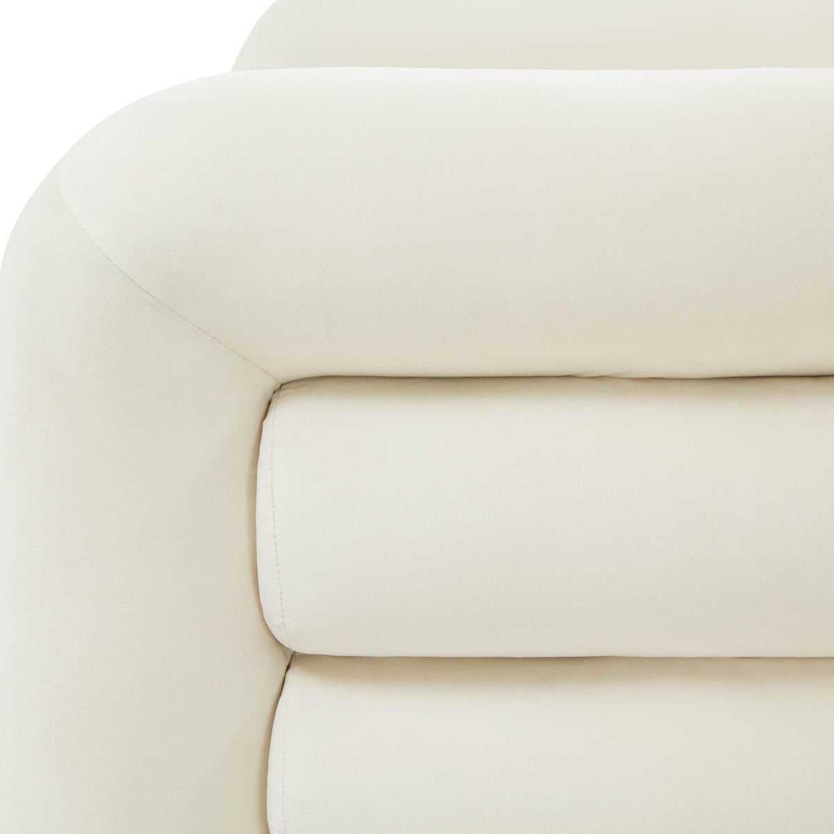 Curves Cream Velvet Lounge Chair Chairs| TOV
