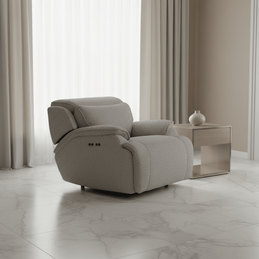 Cushy Grey Power Motion Arm Chair ( 99cm) Recliners| Roots Furniture
