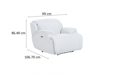 Cushy White Power Motion Arm Chair ( 99cm) - Al Rugaib Furniture