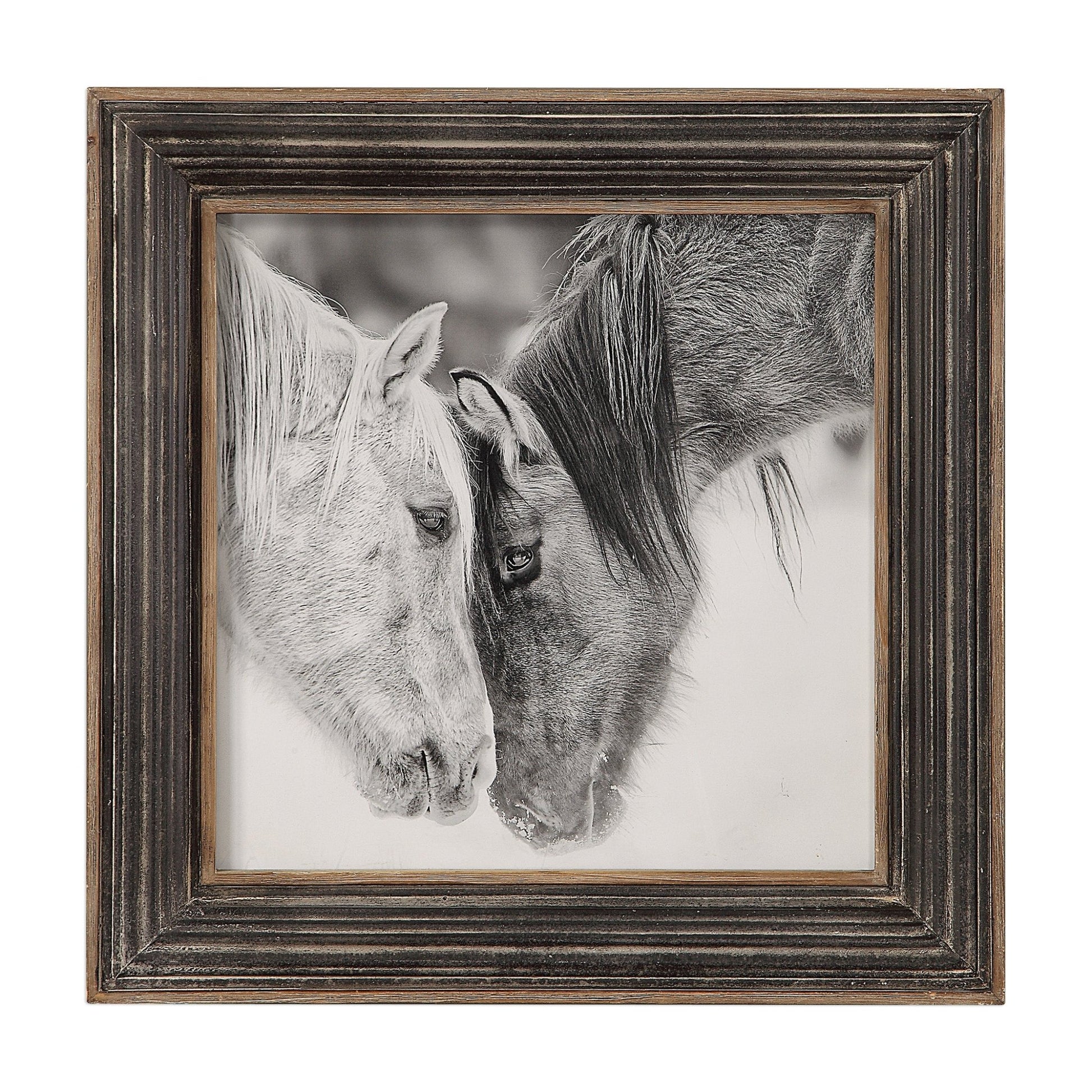 Custom Black And White Horses Framed Print Paintings & Pictures| Uttermost